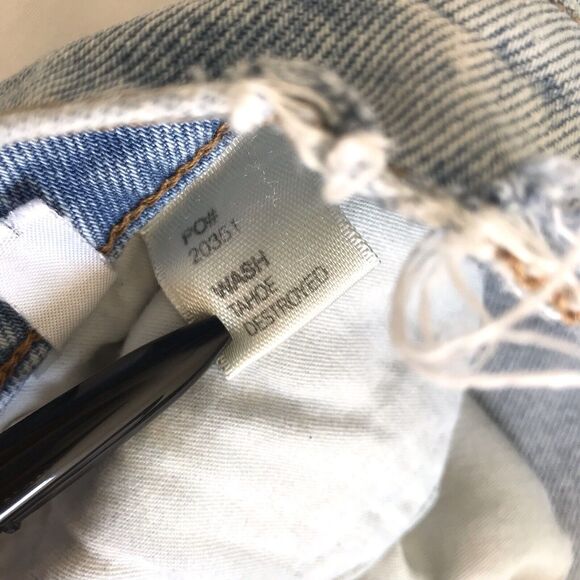 REFORMATION Womens Crop High Rise Tahoe Destroyed Distressed Jeans Blue Sz 24 - Picture 5 of 12